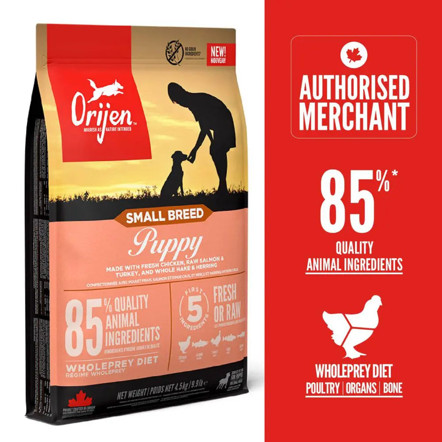 ORIJEN Small Breed Puppy Dry Dog Food 1.8kg / 4.5kg | High Protein Growth Formula Puppy Kibble