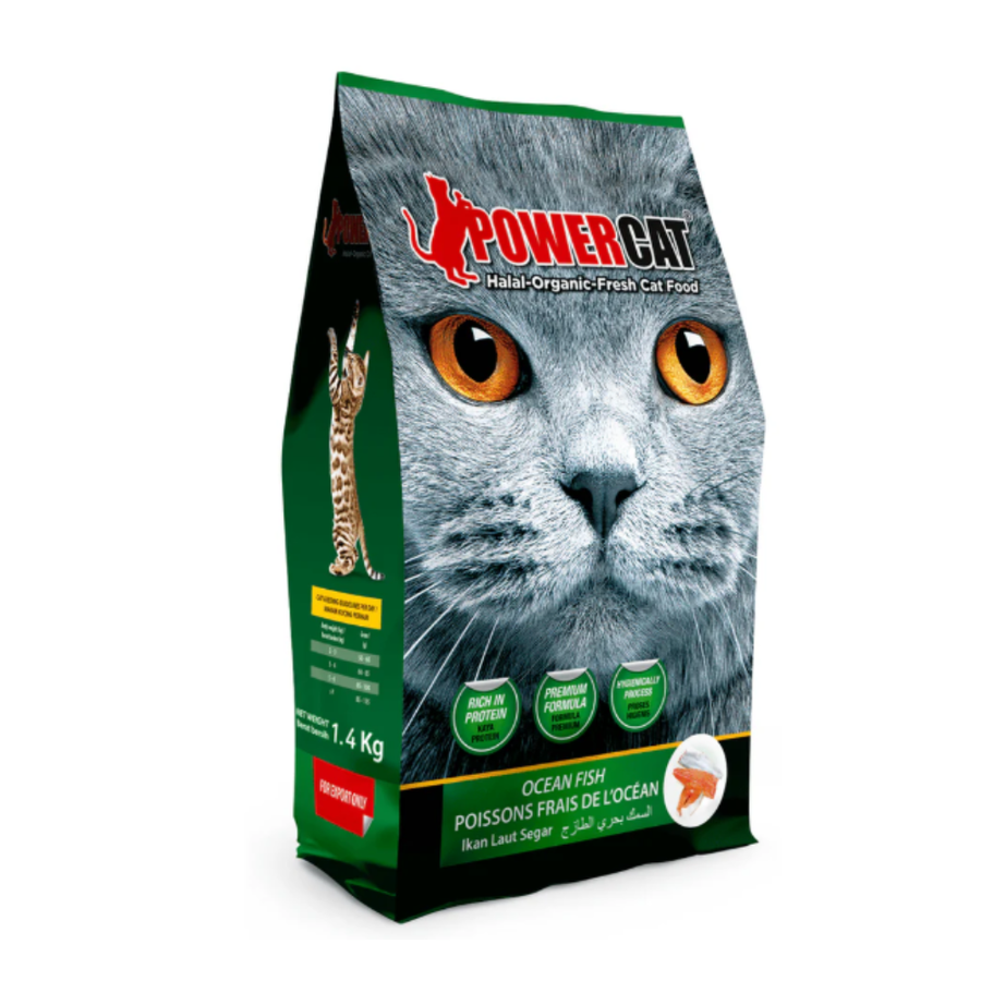 Powercat Halal Organic Cat Dry Food 500g/1.4kg