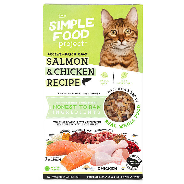 Simple Food Project Freeze Dried Raw Salmon & Chicken Recipe for Cat 28g