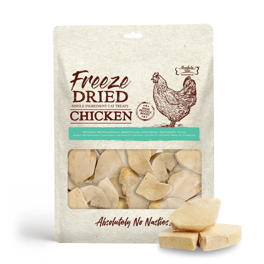 Absolute Bites Single Ingredient Chicken Freeze Dried Cat Treats 60g