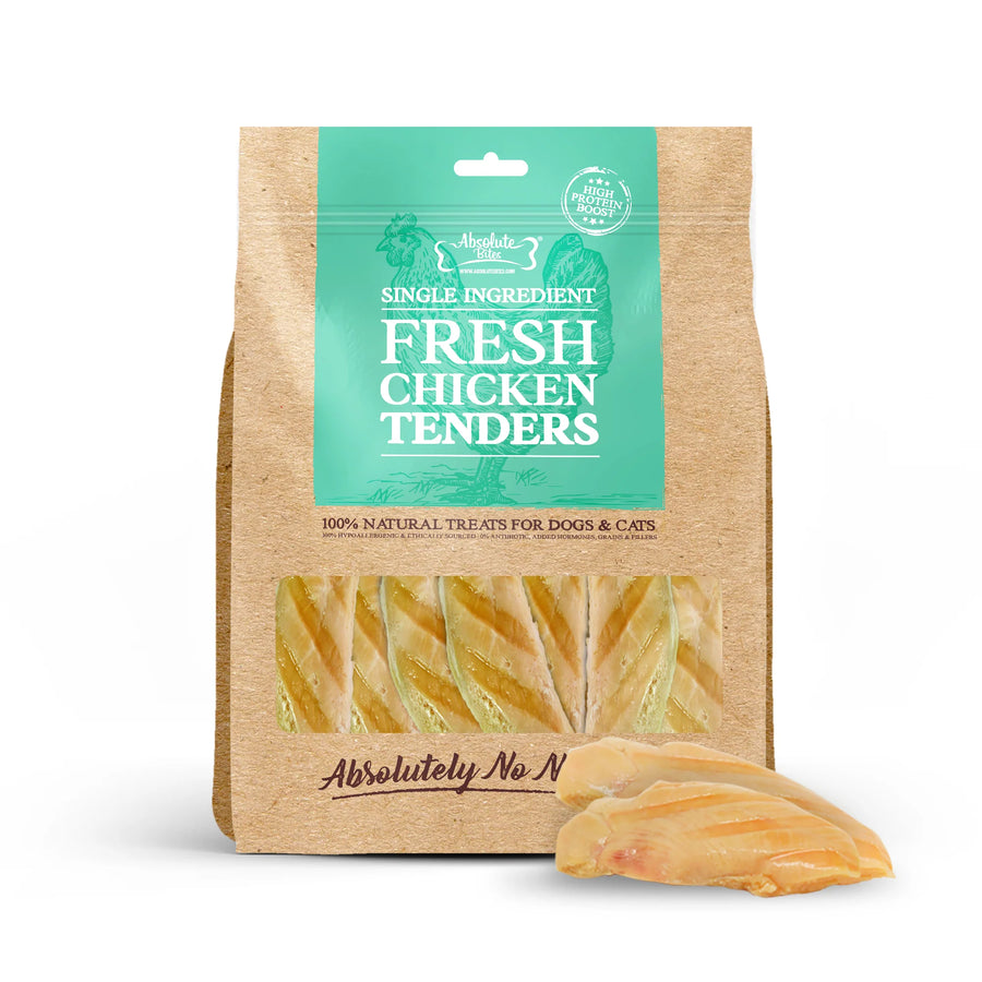 Absolute Bites Single Ingredient Chicken Tenderloin Fresh Cuts Treat for Cats & Dogs 360g | 12pcs