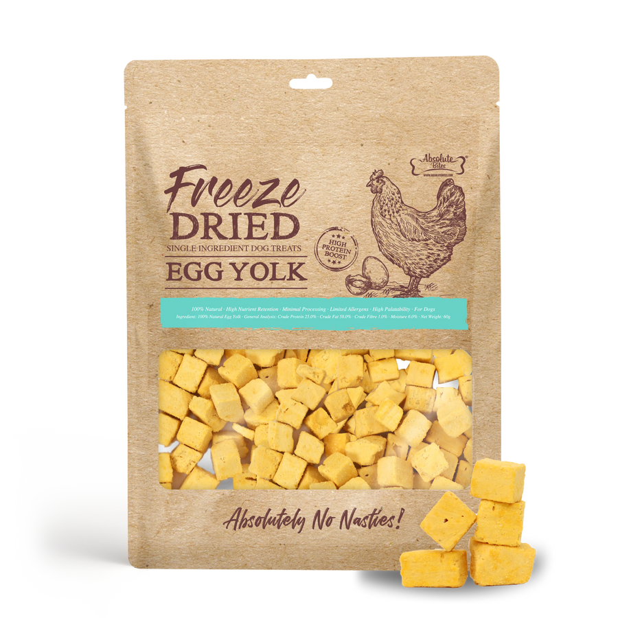 Absolute Bites Single Ingredient Egg Yolk Freeze Dried Dog Treats 60g