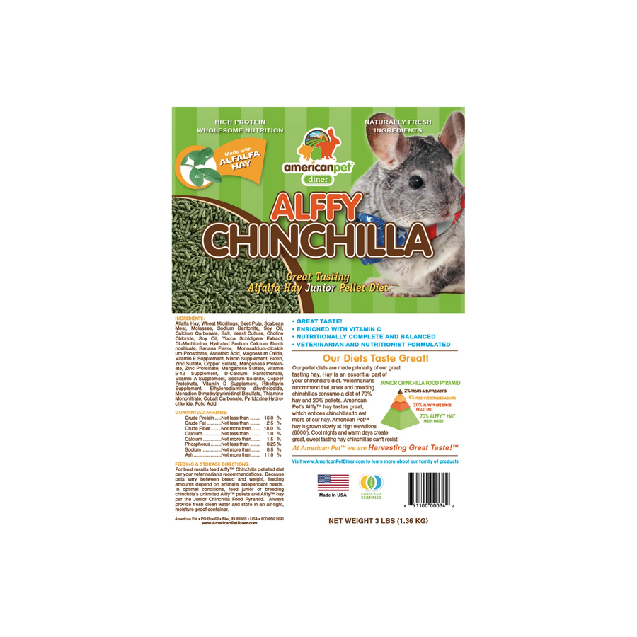 American Pet Alffy Chinchilla Pellet 3lbs