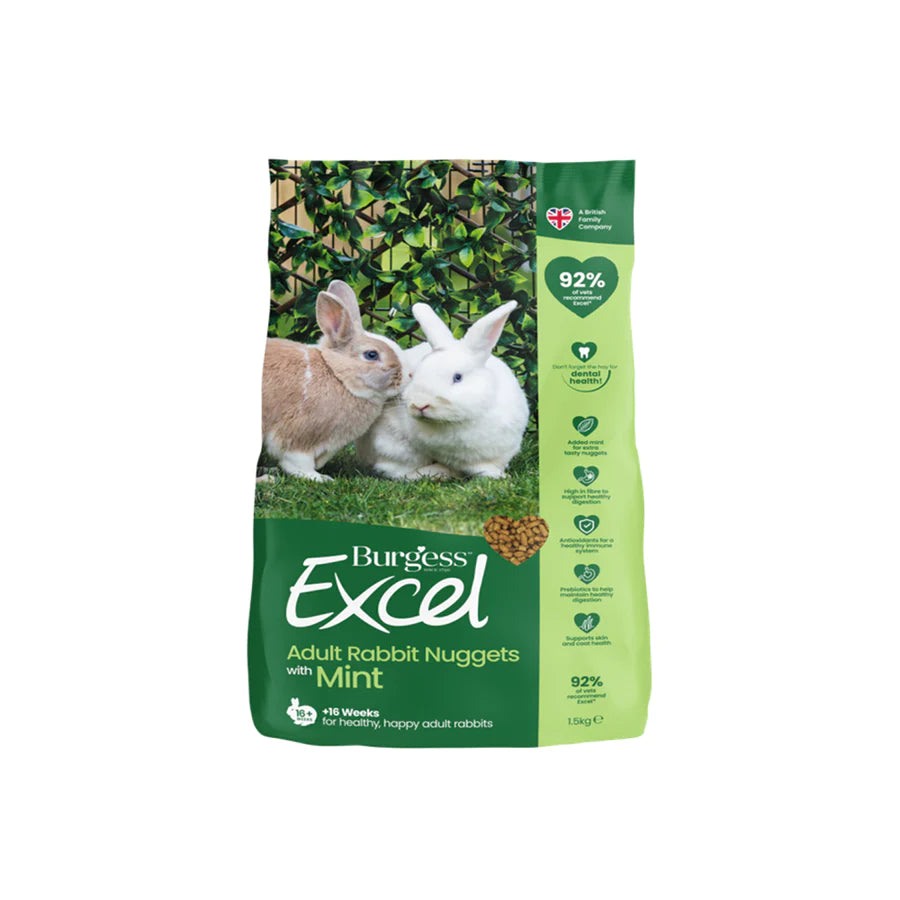 Burgess Excel Tasty Nuggets With Mint For Adult Rabbits 1.5kg