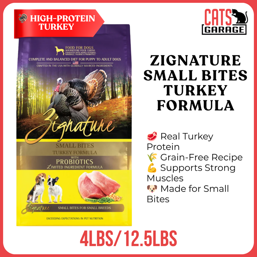 Zignature Turkey Formula Dog SMALL BITES Dry Food (2 Sizes)