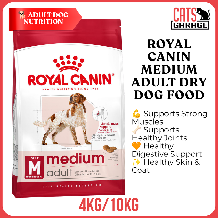 Royal Canin Medium Adult Dry Dog Food Kibble 4kg / 10kg | Adult Dog Food | Authorized SG Reseller
