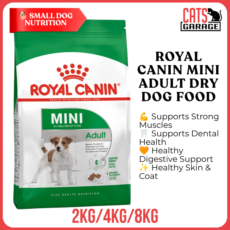Royal Canin Mini Adult Dry Dog Food Kibble 2kg / 4kg / 8kg | Small Breed Adult Dog Food | Authorized SG Reseller