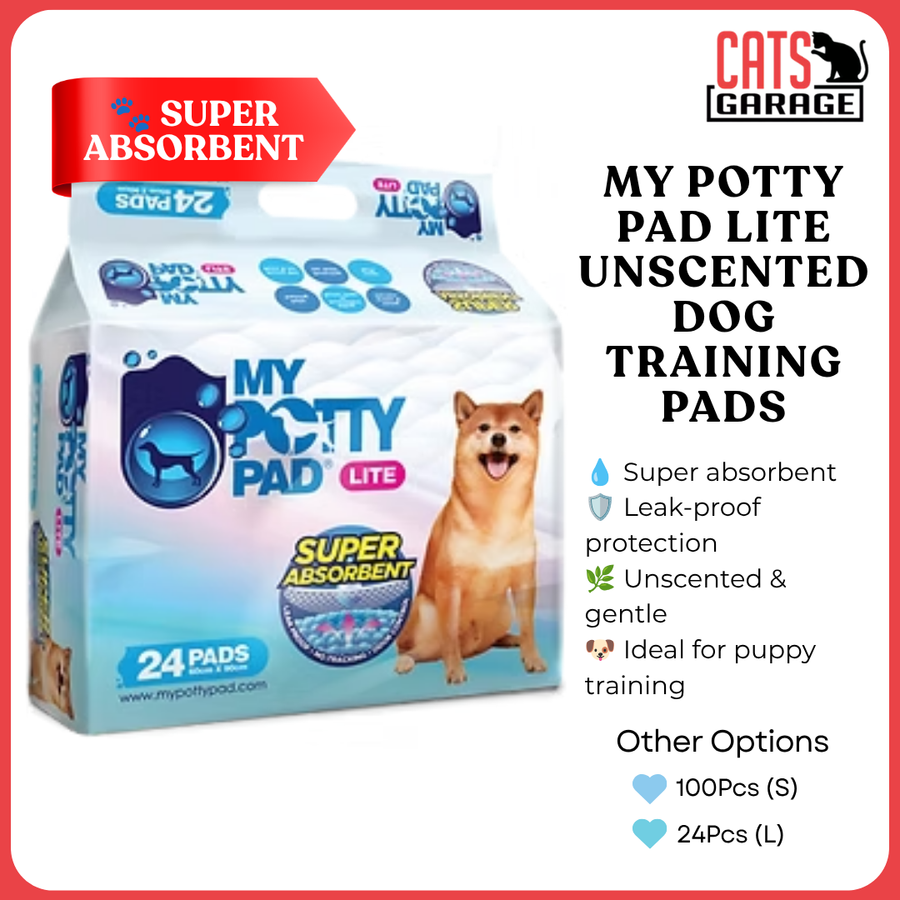 My Potty Pad Lite Unscented Dog Training Pads | Super Absorbent | Leak-Proof | Puppy & Pet Pee Pads