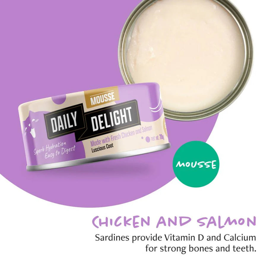 Daily Delight Cat Mousse with Chicken and Salmon 70g X24