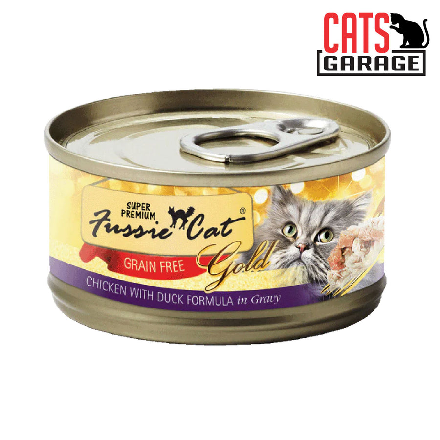 Fussie Cat - GOLD LABEL Chicken with Duck Formula in Gravy 80g x 24 Cans
