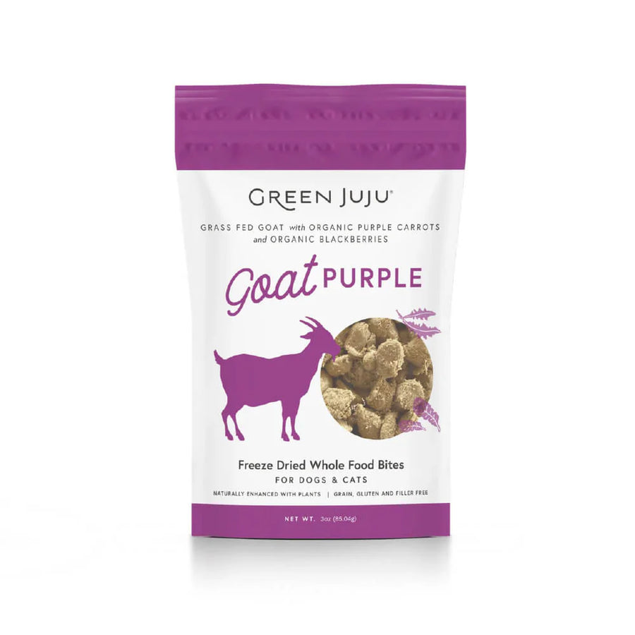 Green Juju Goat Purple Grain-Free Freeze-Dried Raw Treats & Food Toppers For Cats & Dogs (2 Sizes)
