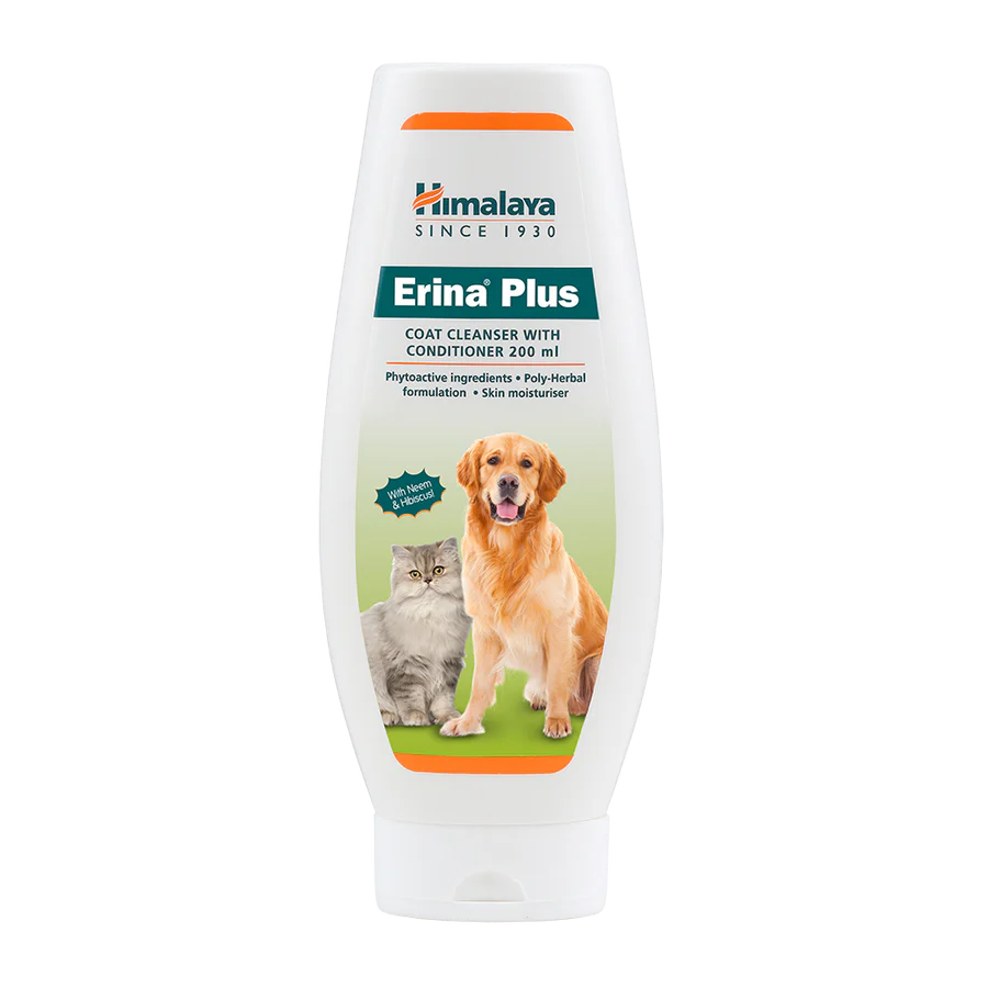 Himalaya Erina Plus Coat Cleanser with Conditioner for Dogs & Cats (Antibacterial & Antidandruff) 200ml