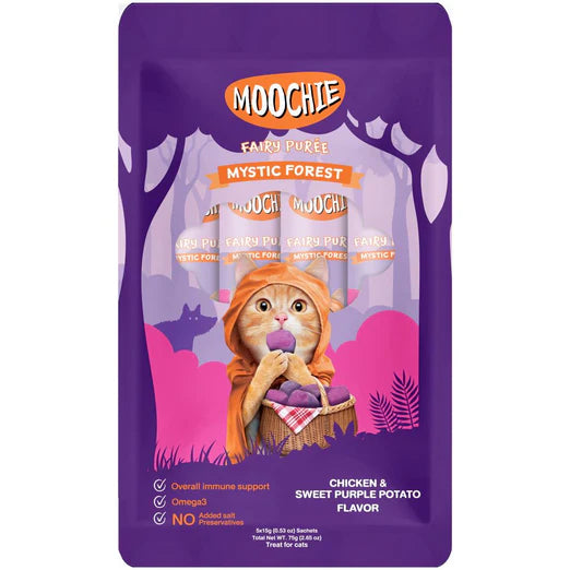 Moochie Fairy Puree Chicken & Purple Sweet Potato Liquid Cat Treats (2 Option)