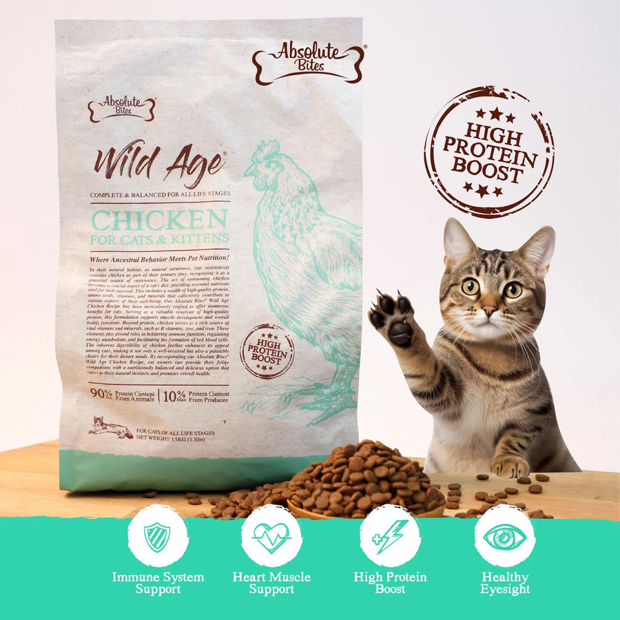 Absolute Bites Wild Age Chicken Dry Cat Food (2 Sizes)
