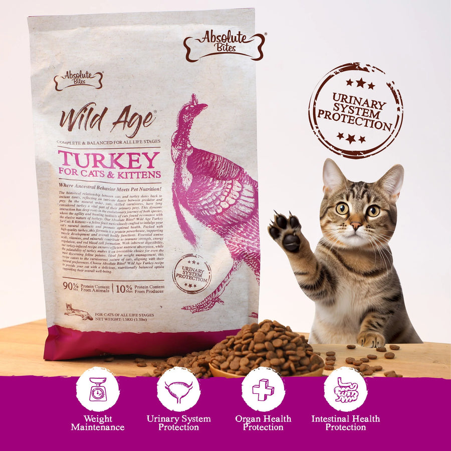 Absolute Bites Wild Age Turkey Dry Cat Food (2 Sizes)