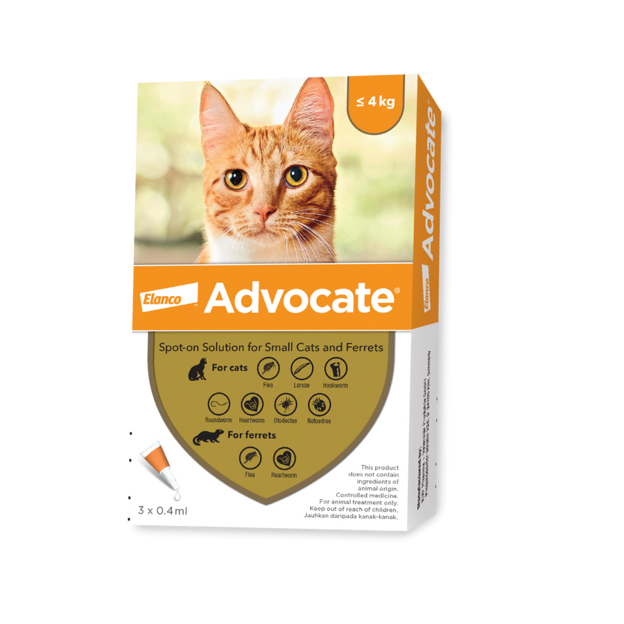 Elanco Advocate Flea and Heartworm Treatment for Cats (1 - 4kg) / Box