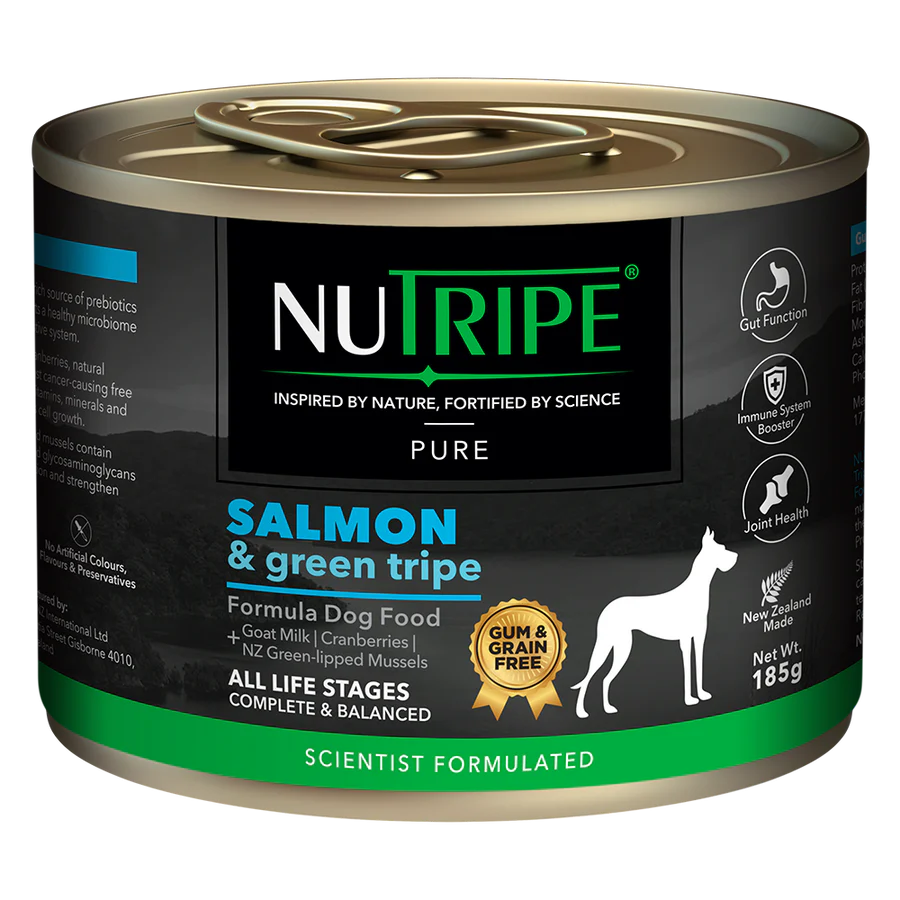 Nutripe Dog Gum & Grain Free Pure Salmon & Green Tripe 185g X24