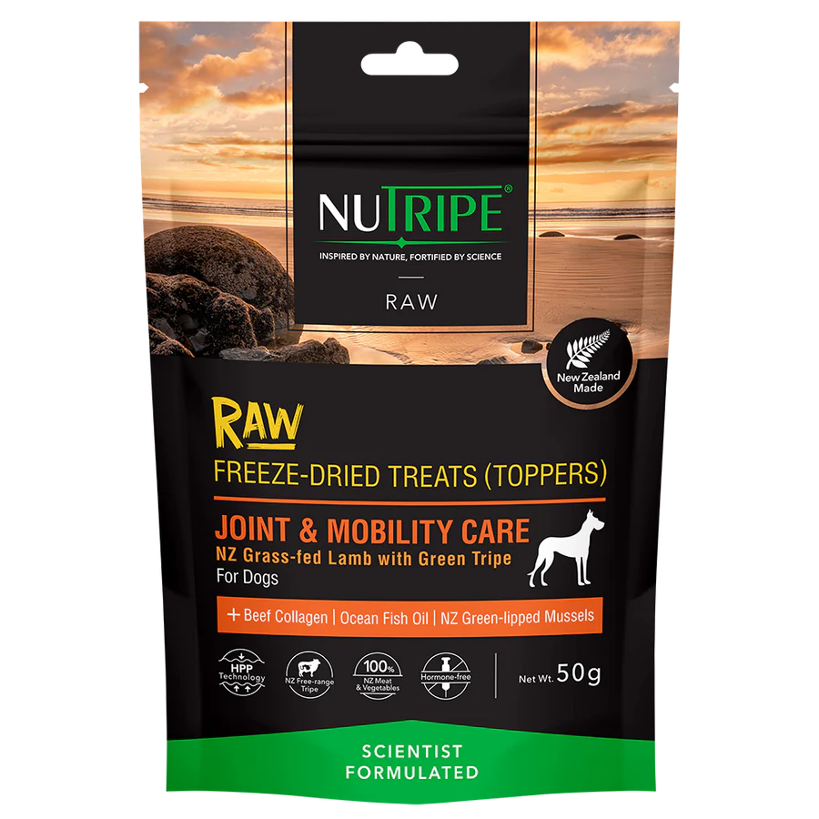 Nutripe Raw Joint & Mobility Care Lamb With Green Tripe Freeze-Dried Dog Treats (Toppers) 50g X2