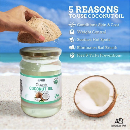 Absolute Plus Organic Raw Virgin Coconut Oil For Pets (2 Sizes)