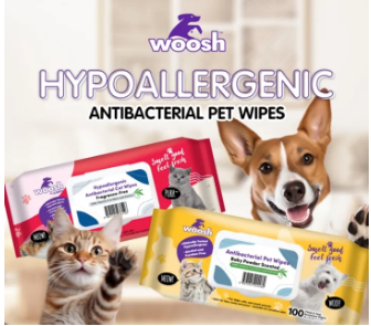 Woosh Anti-Bacterial Scented Pet Wipes 100 Sheets | 6 Options