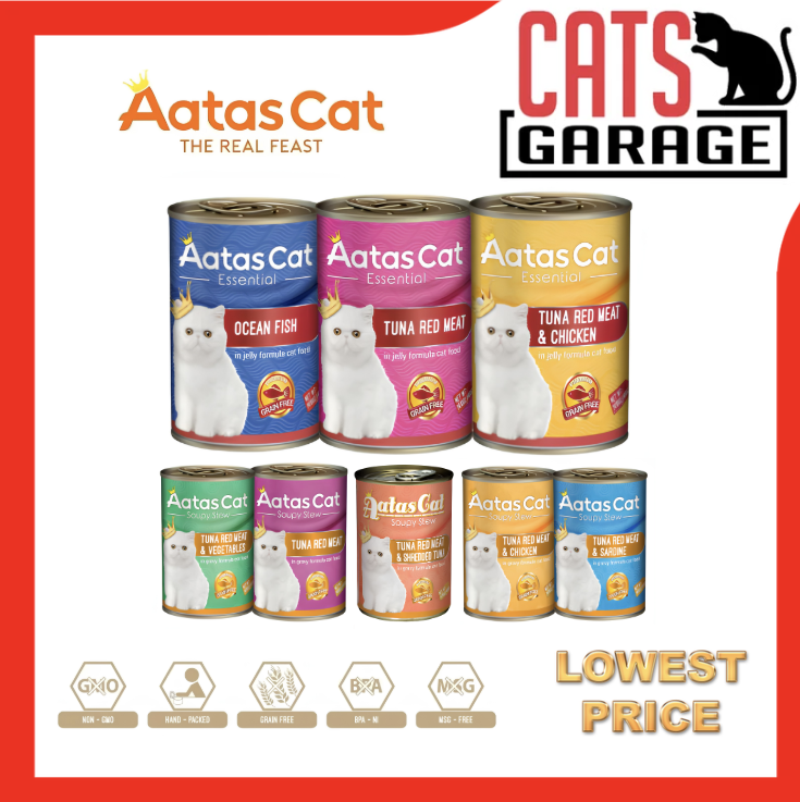Aatas Cat Essentials & Soupy Stew Wet Canned Food 400g | Healthy, Low Fat, Omega 3 Rich