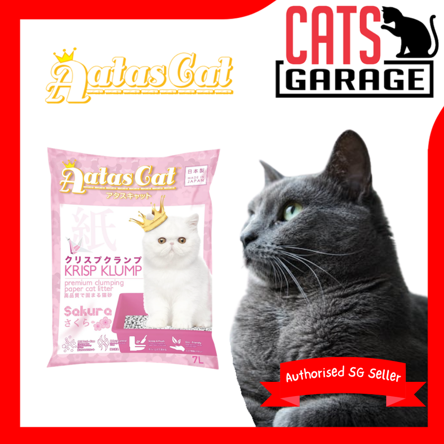 AATAS CAT Krisp Klump Paper Litter SAKURA Cat Litter 7L X4