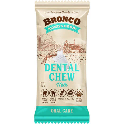 Bronco Dental Chew Milk Dog Treat 18g
