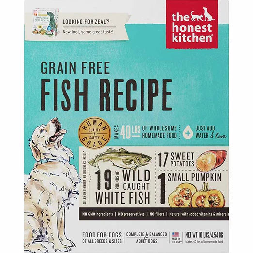 The Honest Kitchen Zeal Grain Free Fish Recipe Dehydrated Dog Food (4Lbs & 10Lbs)