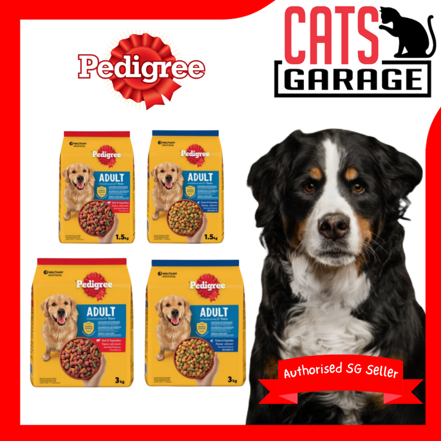 Pedigree Assorted Dry Dog Food for Adult Dog - 1.5kg/3kg
