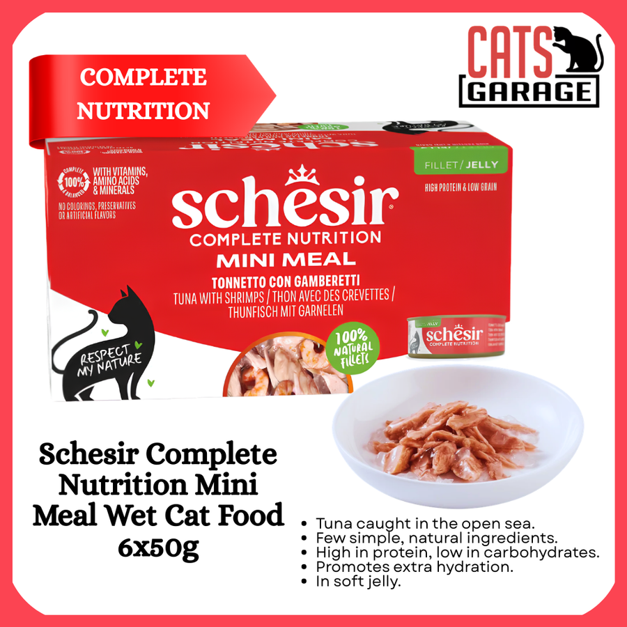 Schesir Complete Nutrition Mini Meal Wet Cat Food 6x50g | Complete & Balanced | Natural Ingredients