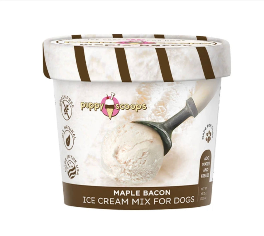 Puppy Scoops Maple Bacon Flavour Ice Cream Mix For Dogs (2 Sizes)