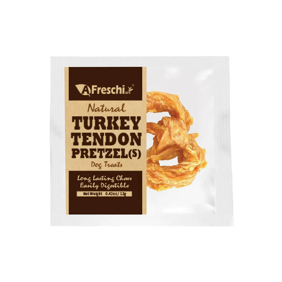 AFreschi Dog Treats Natural Turkey Tendon Pretzel S 12g