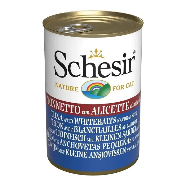Schesir Nature Tuna with Whitebaits for Cats 140g X12