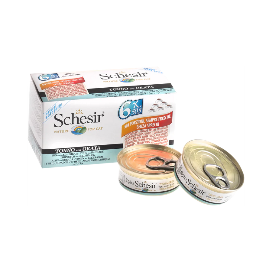 Schesir Nature Tuna with Sea Bream for Cats 50g X6