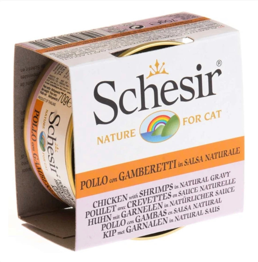 Schesir Chicken with Shrimp in Natural Gravy Canned Cat Food 70g X14