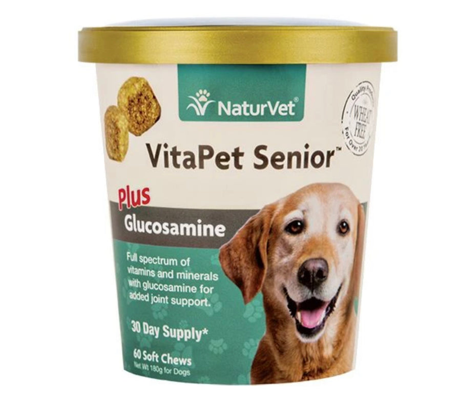 NaturVet VitaPet Senior Plus Glucosamine Soft Chew CUP 60 count