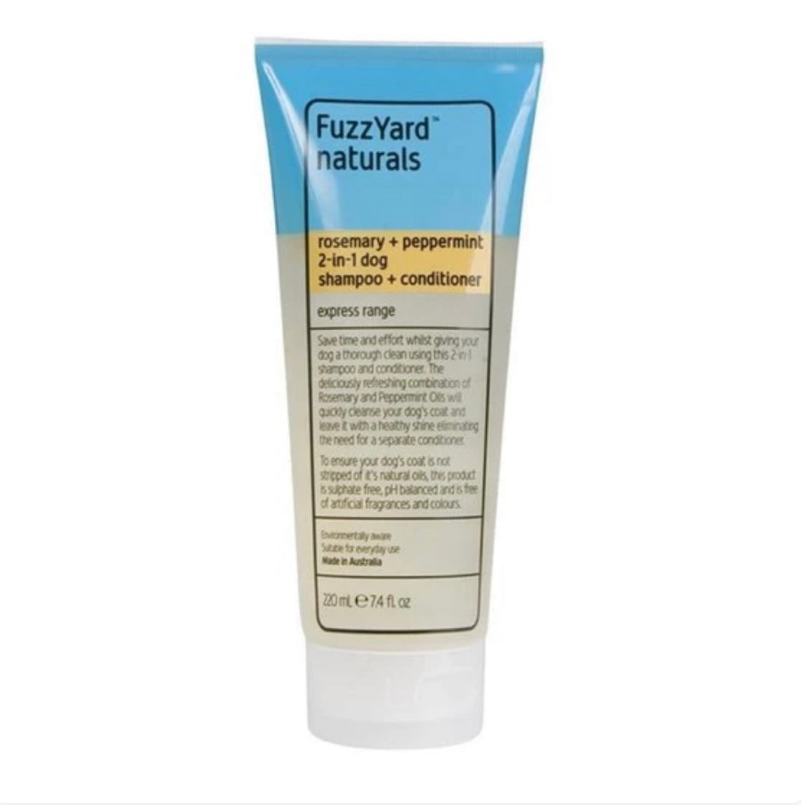 FuzzYard Rosemary & Peppermint 2-in-1 Shampoo & Conditioner for Dogs 220ml