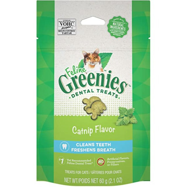 FELINE GREENIES Catnip Dental Treats 60g
