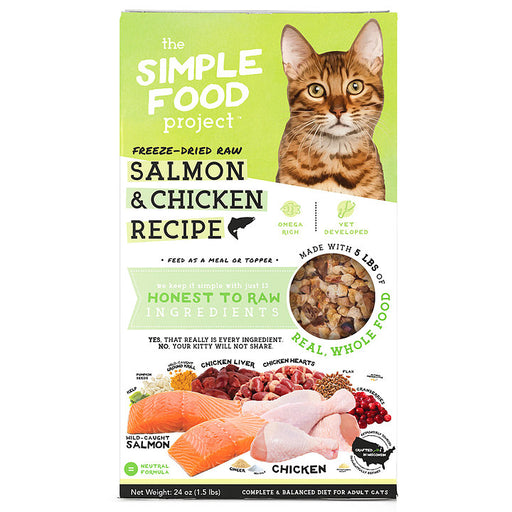 Simple Food Project Freeze Dried Raw Salmon & Chicken Recipe for Cat (2 Sizes)