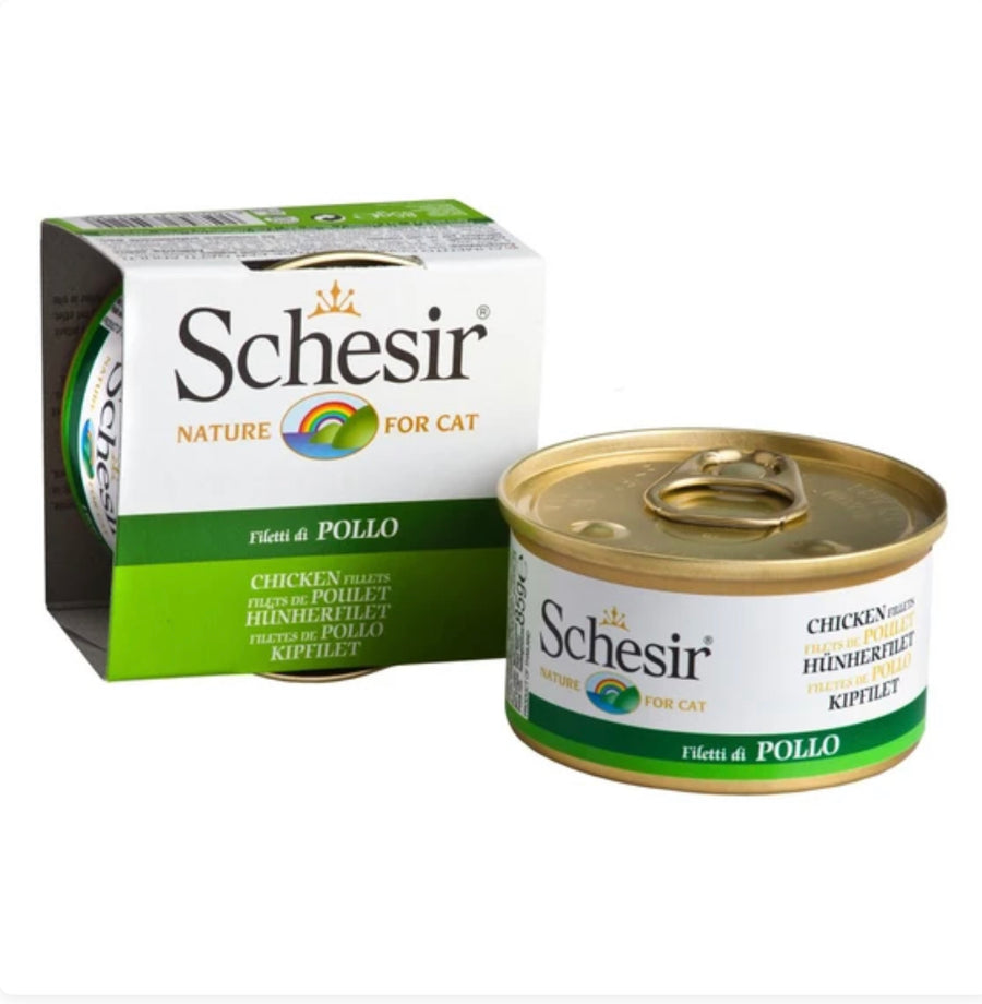 Schesir Chicken Fillets Canned Cat Food 85g Schesir Chicken Fillet with Aloe in Jelly For Kittens Canned Cat Food 85g X14