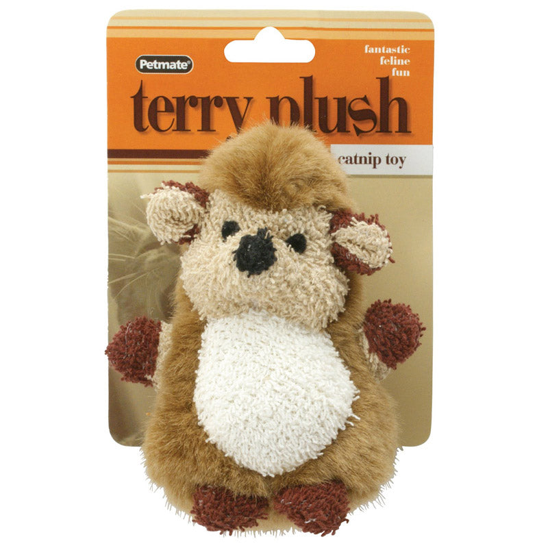 Petmate Terry Plush Catnip Toy Hedgehog