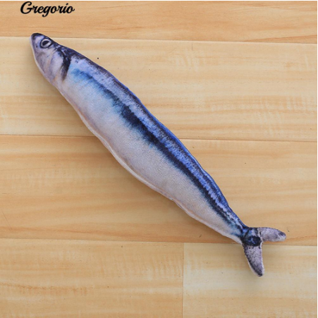 Cat Stuffed Toy Catmint Catnip Simulation Saury Fish Scratch Board Pet - SAURY