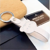 Cat PU Leather Key Rope Keychain Lanyard - WHITE