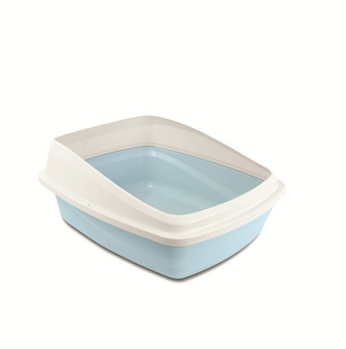 Catit® Rimmed Cat Pan - Blue Base Cool Grey Rim (2 Sizes)