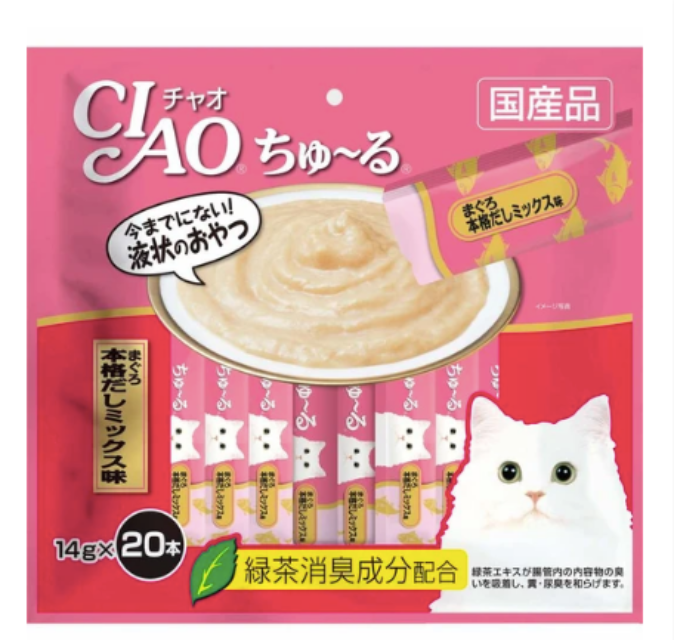 CIAO ChuRu Tuna Japanese Broth Liquid Cat Treats 14g X20pcs