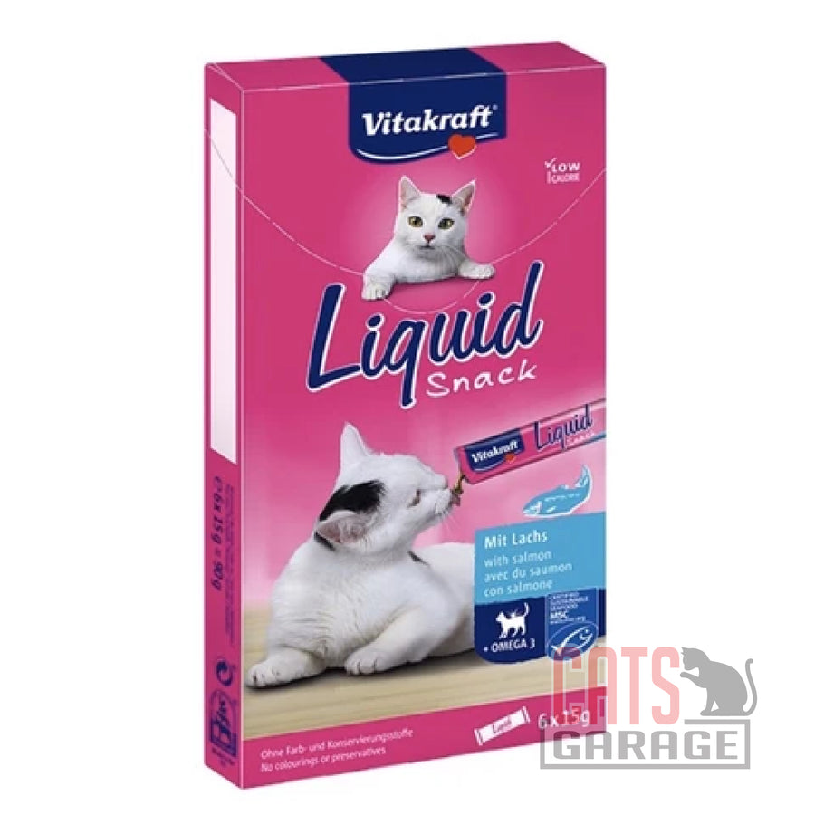 Vitakraft Liquid Snack Salmon & Omega 3 90g X11