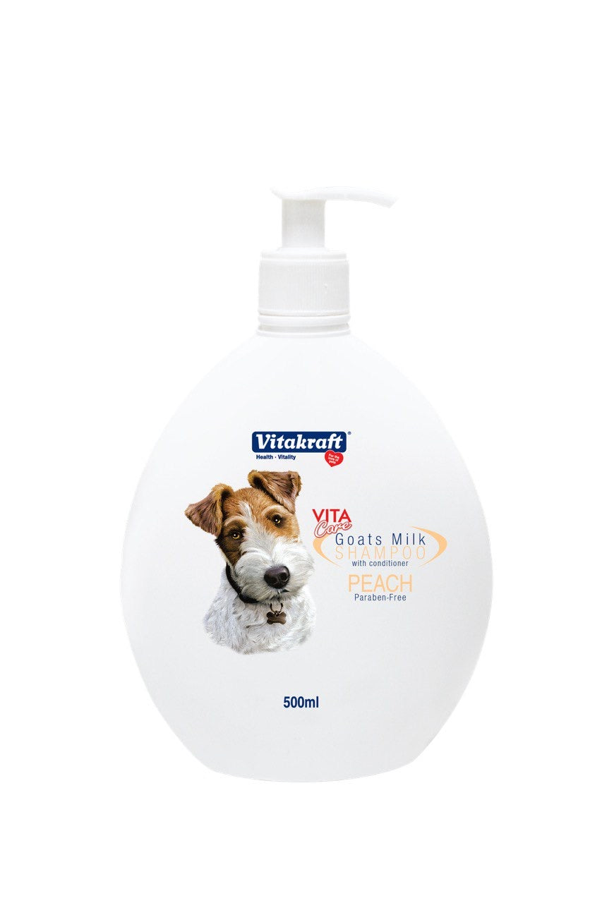 Vitakraft 2 in 1 Goat's Milk Shampoo Peach (3 Sizes) | BUY 1 GET 1 FREE