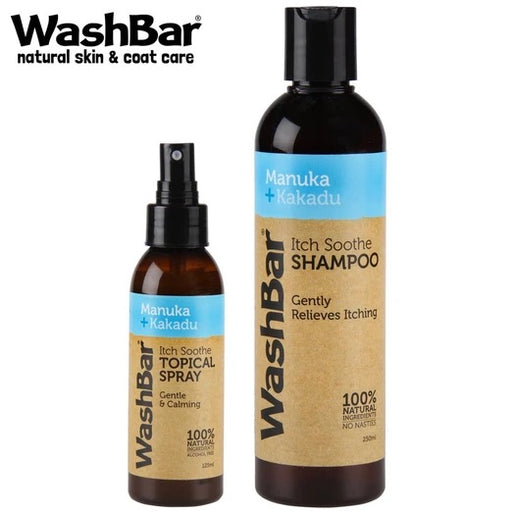 WashBar Manuka & Kakadu Itch Soothe Bundle (Dog Shampoo & Spray)