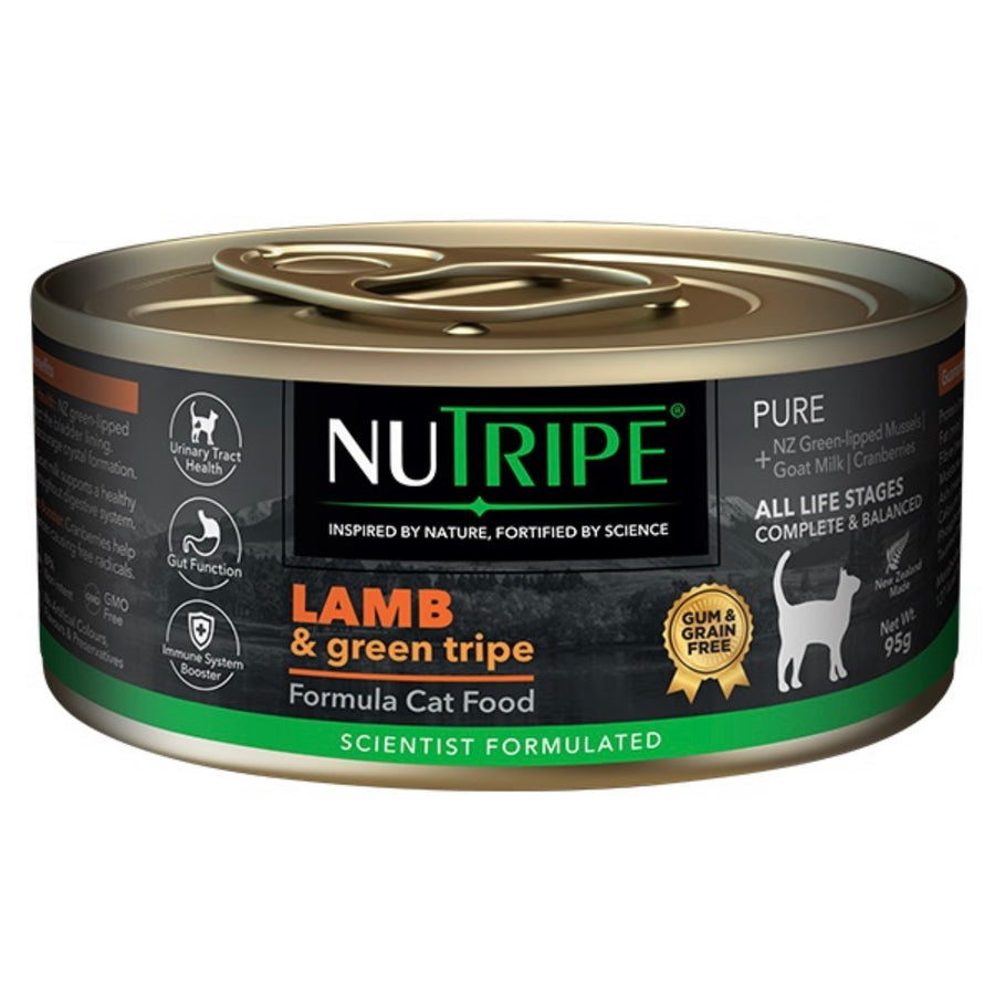Nutripe Pure Lamb & Green Tripe (Gum-Free) Cat Wet Food 95g X24