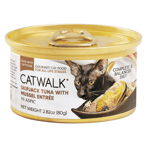Catwalk Skipjack Tuna with Mussel Entrée Wet Cat Food COMPLETE MEAL in aspic 80g X24